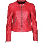 Rote Maze Biker-Lederjacken mit Reißverschluss aus Leder für Damen Größe XS 