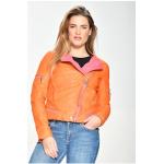 Orange Maze Übergangsjacken mit Reißverschluss aus Leder für Damen Größe XS für Partys 