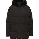 Schwarze Gesteppte Jacken mit Fellkapuze aus Polyester mit Kapuze für Damen Größe XL für den für den Winter 