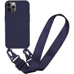 Reduzierte Marineblaue Geflochtene iPhone 15 Pro Max Hüllen Art: Handyketten mit Knopf aus Silikon mit Band 