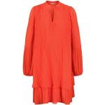 Reduzierte Rote Langärmelige MbyM Mini Plisseekleider aus Viskose für Damen Größe XS für den für den Frühling 