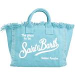 Himmelblaue MC2 SAINT BARTH Mädchentaschen mit Meer-Motiv mit Fransen mit Reißverschluss aus Baumwolle 