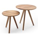 Braune MCA furniture Runde Runde Couchtische geölt aus Holz 