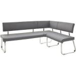 Graue MCA furniture Arco L-förmige Eckbänke aus Leder Breite 150-200cm, Höhe 50-100cm, Tiefe 50-100cm 