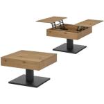Schwarze MCA furniture Quadratische Quadratische Couchtische aus Eiche Breite 50-100cm, Höhe 0-50cm, Tiefe 50-100cm 