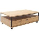 Anthrazitfarbene MCA furniture Bari Beistelltische & Ablagetische geölt aus Massivholz Breite 100-150cm, Höhe 0-50cm, Tiefe 50-100cm 