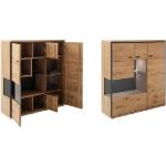 Anthrazitfarbene MCA furniture Bari Highboards Geölte aus Massivholz Breite 100-150cm, Höhe 100-150cm, Tiefe 0-50cm 