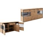 Anthrazitfarbene MCA furniture Bari Sideboards Geölte aus Massivholz Breite 150-200cm, Höhe 50-100cm, Tiefe 0-50cm 