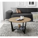 Schwarze MCA furniture Runde Runde Couchtische 70 cm matt aus Eiche Breite 50-100cm, Höhe 0-50cm, Tiefe 50-100cm 