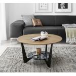 Schwarze MCA furniture Runde Beistelltische Rund 70 cm matt aus Eiche Breite 50-100cm, Höhe 0-50cm, Tiefe 50-100cm 
