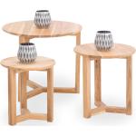 Braune Moderne MCA furniture Runde Massivholz-Couchtische 30 cm aus Massivholz Breite 0-50cm, Höhe 0-50cm, Tiefe 0-50cm 3-teilig 3 Personen 