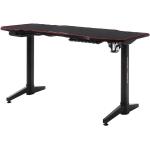 Schwarze Gaming Tische aus Metall höhenverstellbar Höhe 50-100cm, Tiefe 50-100cm 3-teilig 