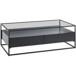 Reduzierte Schwarze Moderne MCA furniture Rechteckige Glascouchtische pulverbeschichtet aus Holz Breite 100-150cm, Höhe 0-50cm, Tiefe 50-100cm 