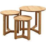 Reduzierte MCA furniture Runde Holztische aus Massivholz Höhe 0-50cm 3-teilig 3 Personen 