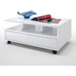 Weiße Moderne MCA furniture Hochglanz-Couchtische lackiert aus MDF mit Schublade Breite 0-50cm, Höhe 0-50cm, Tiefe 0-50cm 