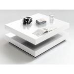 Weiße Moderne MCA furniture Quadratische Hochglanz-Couchtische lackiert aus MDF schwenkbar Breite 0-50cm, Höhe 0-50cm, Tiefe 0-50cm 