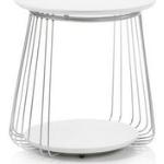 MCA furniture Couchtisch »Vilni«, Couchtisch Tisch weiß matt Metall MDF rund verchromt 50 cm Vilni
