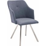 Esszimmerstuhl MCA FURNITURE "Madita 4 Fuß Stuhl B-eckig" Stühle grau (graublau) Küchenstühle