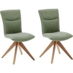 Olivgrüne Gesteppte MCA furniture Esszimmerstühle & Küchenstühle lackiert aus Massivholz Breite 0-50cm, Höhe 50-100cm, Tiefe 50-100cm 2-teilig 