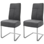 Anthrazitfarbene MCA furniture Freischwinger Stühle aus Kunstleder Breite 0-50cm, Höhe 100-150cm, Tiefe 50-100cm 2-teilig 