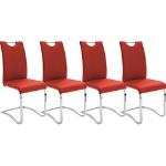 MCA furniture Freischwinger Köln, (Set), 4 St., Kunstlederbezug mit Griffloch, Komfortsitzhöhe, Stuhl belastbar bis 120 kg rot Esszimmerstühle Stühle Sitzbänke