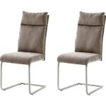 Sandfarbene MCA furniture Freischwinger Stühle aus Polyester gepolstert Breite 0-50cm, Höhe 100-150cm, Tiefe 50-100cm 