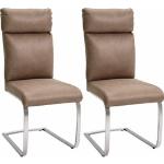Sandfarbene MCA furniture Freischwinger Stühle aus Microfaser Breite 0-50cm, Höhe 100-150cm, Tiefe 50-100cm 