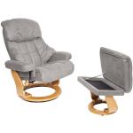Hellgraue MCA furniture Ohrensessel aus Textil mit verstellbarer Rückenlehne Breite 50-100cm, Höhe 100-150cm, Tiefe 50-100cm 