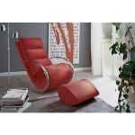 Rote MCA furniture Relaxsessel mit Hocker aus Stoff Breite 50-100cm, Höhe 100-150cm, Tiefe 100-150cm 