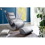 Graue MCA furniture Relaxsessel mit Hocker aus Stoff Breite 50-100cm, Höhe 100-150cm, Tiefe 100-150cm 