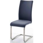 Dunkelblaue MCA furniture Arco Schwingstühle aus Leder 2-teilig 