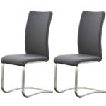 Graue MCA furniture Arco Schwingstühle aus Leder 2-teilig 
