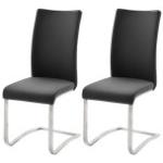Schwarze MCA furniture Arco Schwingstühle aus Leder 2-teilig 