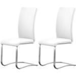 Weiße MCA furniture Arco Schwingstühle aus Leder 2-teilig 