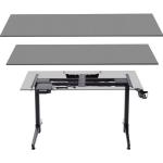 Schwarze MCA furniture Gaming Tische aus Metall höhenverstellbar Breite 100-150cm, Höhe 50-100cm, Tiefe 0-50cm 