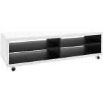 Reduzierte Weiße MCA furniture Lowboards aus Holz mit Rollen Breite 100-150cm, Höhe 0-50cm, Tiefe 0-50cm 