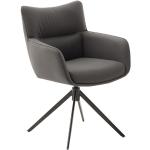 Anthrazitfarbene Moderne MCA furniture Armlehnstühle matt aus Leder mit Armlehne Breite 0-50cm, Höhe 0-50cm, Tiefe 0-50cm 