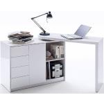 Reduzierte Weiße Moderne MCA furniture Schreibtische mit Stauraum matt aus Holz Breite 100-150cm, Höhe 50-100cm, Tiefe 0-50cm 