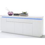 Weiße MCA furniture Ocean Sideboards Hochglanz aus Glas Breite 150-200cm, Höhe 50-100cm, Tiefe 0-50cm 