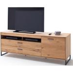 Anthrazitfarbene MCA furniture TV-Lowboards & Fernsehtische geölt aus Massivholz Breite 150-200cm, Höhe 50-100cm, Tiefe 0-50cm 