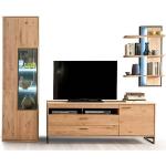 Reduzierte Rustikale MCA furniture Holz-Wohnwände aus Eiche Breite 250-300cm, Höhe 200-250cm, Tiefe 0-50cm 