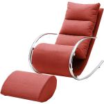 Rote MCA furniture Schaukelsessel aus Stoff gepolstert 