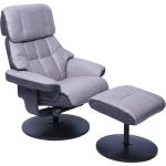 Graue MCA furniture Runde Relaxsessel mit Hocker aus Textil Breite 50-100cm, Höhe 100-150cm, Tiefe 50-100cm 