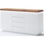 Weiße MCA furniture Romina Sideboards matt aus Massivholz Breite 100-150cm, Höhe 50-100cm, Tiefe 0-50cm 
