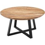 MCA furniture Runde Massivholz-Couchtische 90 cm matt aus Massivholz Höhe 0-50cm 