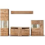 Reduzierte Rustikale MCA furniture Holz-Wohnwände aus Eiche Breite 300-350cm, Höhe 200-250cm, Tiefe 0-50cm 