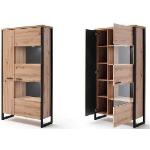 Anthrazitfarbene MCA furniture Vitrinen aus Melamin Breite 50-100cm, Höhe 150-200cm, Tiefe 0-50cm 