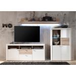 Weiße Moderne MCA furniture Pesaro Wohnzimmermöbel aus Eiche Breite 250-300cm, Höhe 150-200cm, Tiefe 0-50cm 