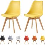 Gelbe Moderne Loungestühle aus Kunstleder gepolstert 2-teilig 