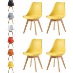Gelbe Moderne Loungestühle aus Kunstleder gepolstert 4-teilig 